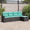 vidaXL Garden Sofa Set Black and Blue - 2 of 4