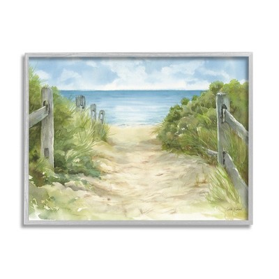 Stupell Industries Beach Path Painting Framed Giclee Art
