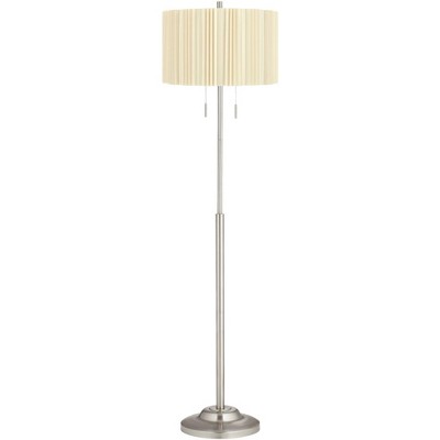 360 Lighting Abba 66" High Ivory Linen Pleated Shade Floor Lamp