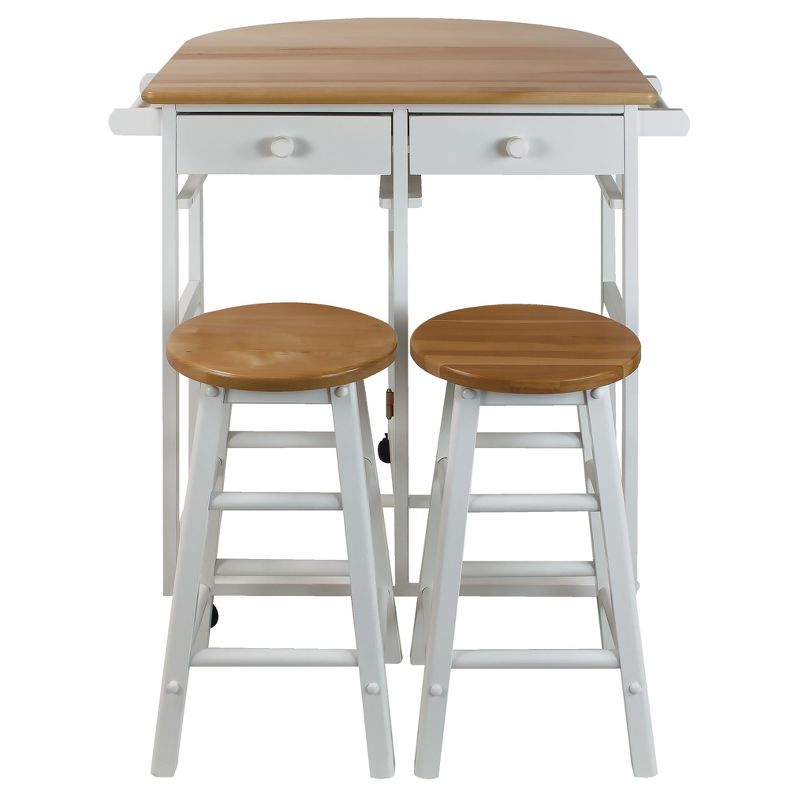Breakfast Cart with Drop Leaf Table & Stool Set - Flora Home, 1 of 13