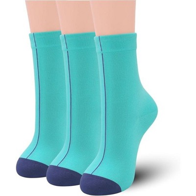 SERISIMPLE Women Rayon Bamboo Thin Vivid Color Super Soft Stretchy Crew Socks Yellow Medium 3 Pairs