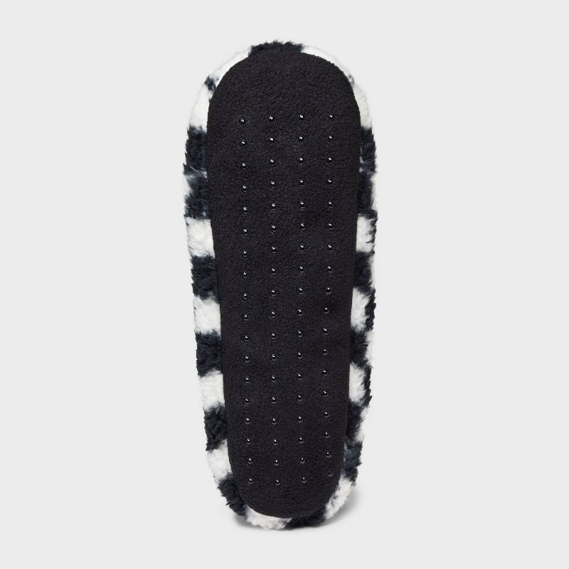 Girls' Checkered Slipper Socks - art class™ Black/White, 4 of 5
