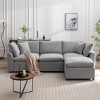 Couch Convertible Sectional Sofa with Sloped Armrest,  4 Seat Upholstered Sofa, Sectional Couch Sofa with Removal Cushions - 2 of 4