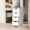 White Freestanding Storage Cabinet with 4 Drawers - 2 of 4