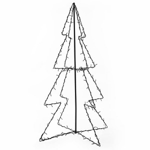 vidaXL Christmas Cone Tree Artificial Xmas Tree with LEDs Christmas Lighting - Warm White 4 x 3 ft - 1 of 4