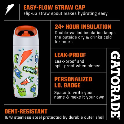 Stickered Pink 12oz Insulated Stainless Steel Water Bottle