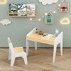 TopComfy Kids Table Sets Kids Table Set with One Chair Wooden Children Study Table Toddlers Drawing Reading for Playroom, White, 22.44"*11.81"*22.64" - 3 of 4