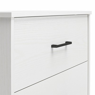 White Tall 5 Drawer Dresser with Metal Handles