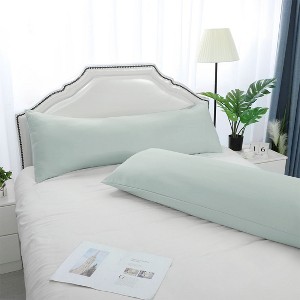 PiccoCasa Soft Microfiber 90 Gsm Polyester Solid Long Body Pillowcases 2 Pcs - 1 of 4