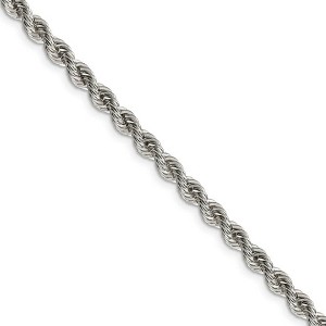 Black Bow Jewelry 4.25mm Sterling Silver Solid Rope Chain Necklace - 1 of 4