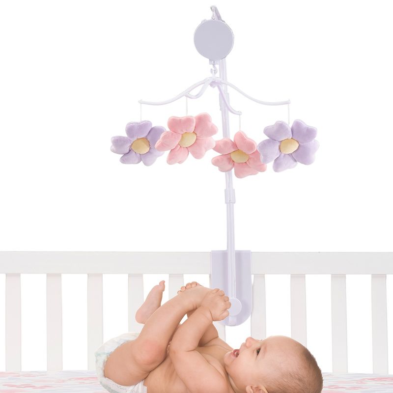 Bedtime Originals Lavender Floral Musical Baby Crib Mobile Soother Toy, 2 of 9
