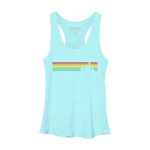 Design By Humans Retro Castle Sunset Stripes By Racerback Tank Top - 1 of 2
