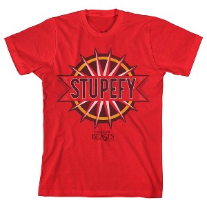 Fantastic Beasts Stupefy Boy's Red T-shirt - 1 of 3