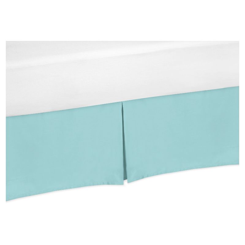 Queen Turquoise Box Cut Pleat Kids&#39; Bed Skirt - Sweet Jojo Designs, 1 of 5