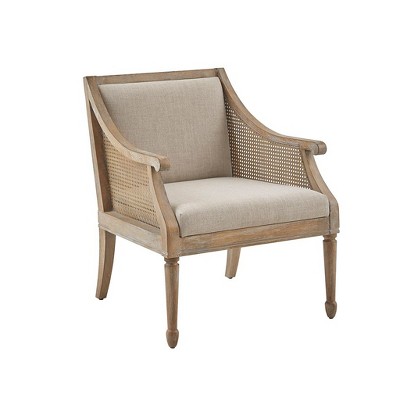 NicBex Polyester Accent Chair,Upholstered Living Room Chairs with Mid-Height Backrest and Cane Webbing Arms,Accent Chairs for Living Room