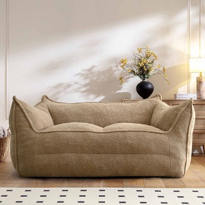 Teddy Bear Bean Bag Loveseat Sofa,Bean Bag Couch, Cozy Bouclé Bean Bag for Small Spaces & Modern Living Rooms-Maison Boucle