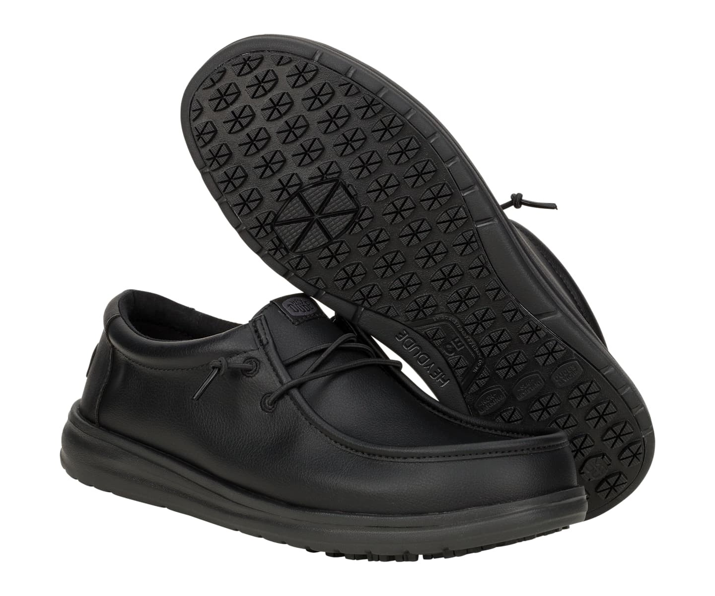 Кроссовки HEYDUDE Men Wally Work CE Classic Slip Resistant Wide, цвет: Чёрный — фото 4