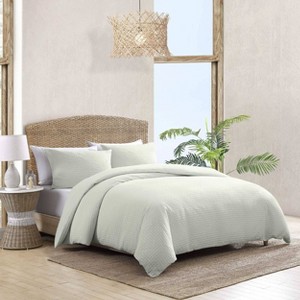 Tommy Bahama Basketweave Duvet Cover Set Green - 1 of 4