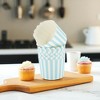 Unique Bargains Medium Thin Stripe Disposable Baking Cups Wood Pulp Paper PE Coating 2.76"x2.17" 50 Pcs - 2 of 4