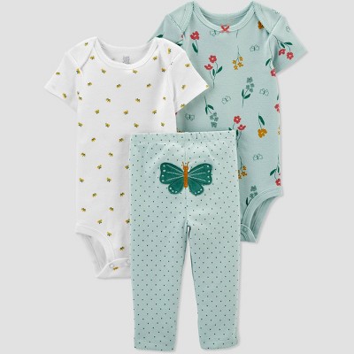 Baby Girls' Butterfly Top & Bottom Set - Just One You® made by carter's Sage Green 9M