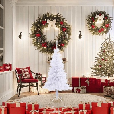 vidaXL Christmas Tree Decoration Artificial Xmas Tree with Stand Branches - White 4 x 2 ft