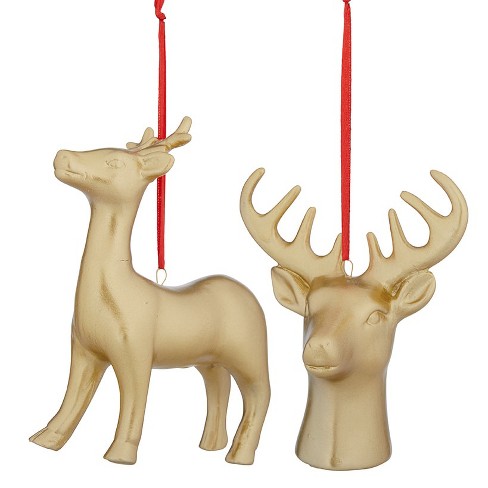 The Lakeside Collection Luxe Noel Gold Reindeer Ornaments : Target