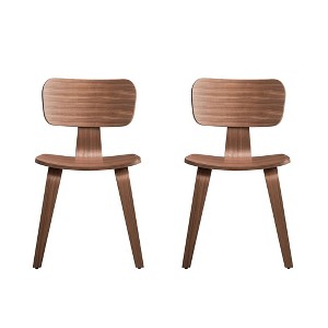 Simple Relax Set of 2 Wooden Side Chairs in Walnut - 1 of 4