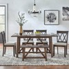 Set of 2 Davidson Double X Back Dining Chairs Rustic Brown Finish - Buylateral - 3 of 4