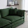 Chenille Upholstered Single Sofa Chair,Comfy Reading Armchair for Living Room with 1 Toss Pillow,Living Room Deep Seat Accent Chair-Coolbibila - 3 of 4