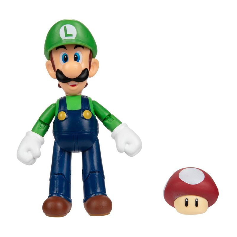 Nintendo Super Mario Luigi with Super Mushroom Action Figure, 1 of 6