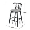 Set of 2 Wooden Bar Stools with Upholstered Padded Seat & Slat Back,29" for Kitchen Island or Home Bar-Baofuwish - 4 of 4