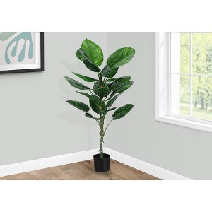 Monarch Specialties Artificial Plant  Tall Dieffenbachia Tree Indoor Faux Fake Floor Greenery Potted Real Touch Decorative Green Leaves Black Pot - 1 of 4