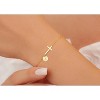 Cross Bracelet for Women Dainty Cross Bracelet with Initials Gold Link Chain Bracelets Christian Gifts for Women Teens Easter - 2 of 4