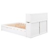 NicBex Full Bed Modern Wooden Bed Frame with Twin Size Trundle, Drawers and Pull Out Storage Headboards for Bedroom, No Box Spring Required, White - 4 of 4