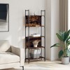 vidaXL 5-Tier Smoked Oak Engineered Wood Bookcase - Freestanding Modern Bookshelf for Living Room, Bedroom, Study - 3 of 4