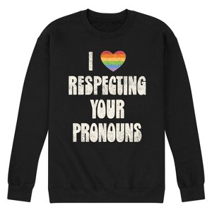 Men's - Instant Message - I Love Respecting Your Pronouns Graphic Fleece Sweatshirt - 1 of 4