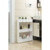 Basicwise Plastic Storage Cabinet Organizer 3 Shelf Cart Rack Tower with Wheels - 4 of 4