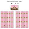 Big Dot of Happiness Pink Monkey Girl - Mini Candy Bar Wrapper Stickers - Baby Shower or Birthday Party Small Favors - 40 Count - 3 of 4