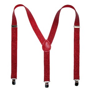 CTM Women's Elastic Glitter Clip-End Suspenders - 1 of 4