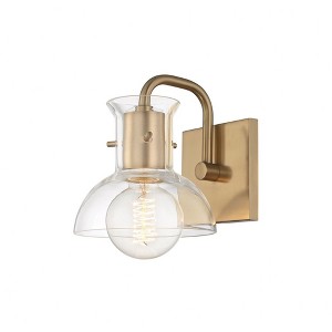 Mitzi Riley 1 - Light Vanity in  Aged Brass Clear Shade - 1 of 4