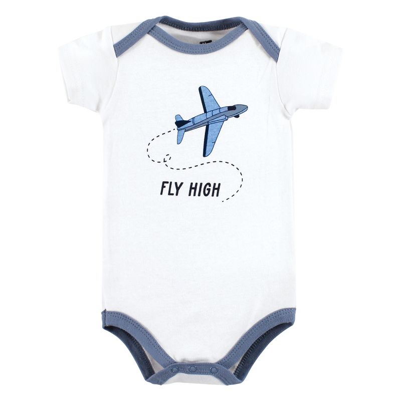 Hudson Baby Cotton Bodysuits, Fly High, 5 of 8