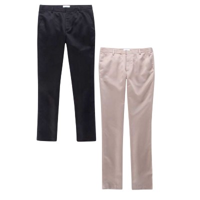Men's 2-Pack Casual Solid Color Tapered Dress Pants | Breathable And Comfortable