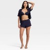 Women's Pointelle Notch Collar Shirt and Shorts Pajama Set - Wild Fable™ - 3 of 4