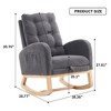 CAVINAS Polyester Glider Rocking Chair with High Backrest and Footrest,Modern Upholstered Rocking Chairs,Nursery Accent Chair for Bedroom - 3 of 4