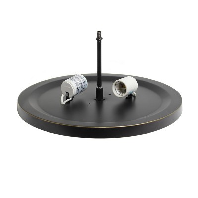 Crystal Encrusted Bronze Bowl Flush Mount Light Set