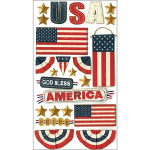 Jolee's Boutique Le Grande Dimensional Stickers - America, 18pcs - 1 of 1