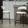 OUTSUPPLY Bar Stool, Black Metal Base with Footrest for Kitchen, Cafe, Vanity, Easy Assembly - 3 of 4