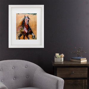 Trademark Fine Art Joarez Golden Horse Matted Framed Art - 1 of 4
