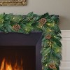 Puleo 6' Pre-lit Magnolia Christmas Artificial Garland - 2 of 3