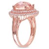 EVERLY JEWELRY |Rose Plated Sterling Silver 7.36 CT TGW Cubic Zirconia and Simulated Morganite Cocktail Ring - 2 of 4